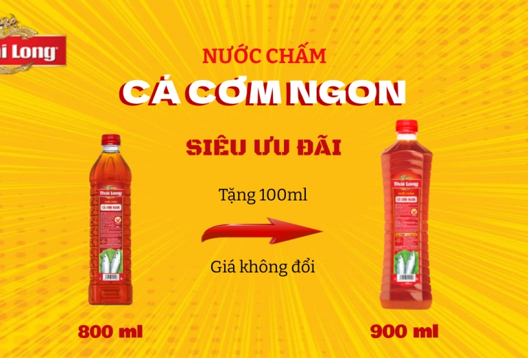 ƯU ĐÃI ĐẶC BIỆT: NƯỚC CHẤM CÁ CƠM NGON 900ML - TẶNG 100ML GIÁ KHÔNG ĐỔI