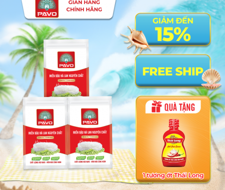 CB 3Túi Miến đậu hà lan nguyên chất Pavo 200gr