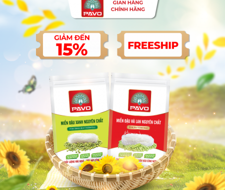 CB 2Túi Miến Pavo 200gr (Miến đậu hà lan + Miến đậu xanh)