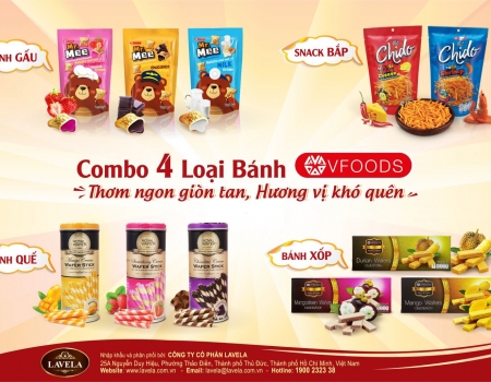 COMBO 4 LOẠI BÁNH VFOODS - NGON NGỌT GIÒN TAN, HƯƠNG VỊ KHÓ QUÊN